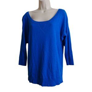 American Eagle Outfitters Women Blue 3/4 Sleeve Sweater Size M Lightweight